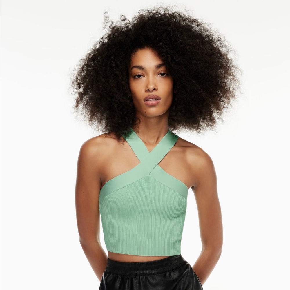 Babaton Sculpt Knit Criss Cross Cropped Tank